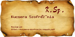 Kucsera Szofrónia névjegykártya